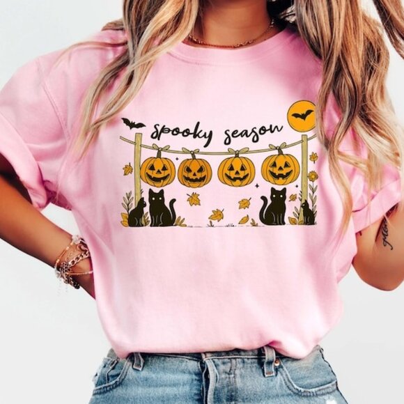 Tops - Spooky Season Shirt, Ghost Pumpkin Shirt